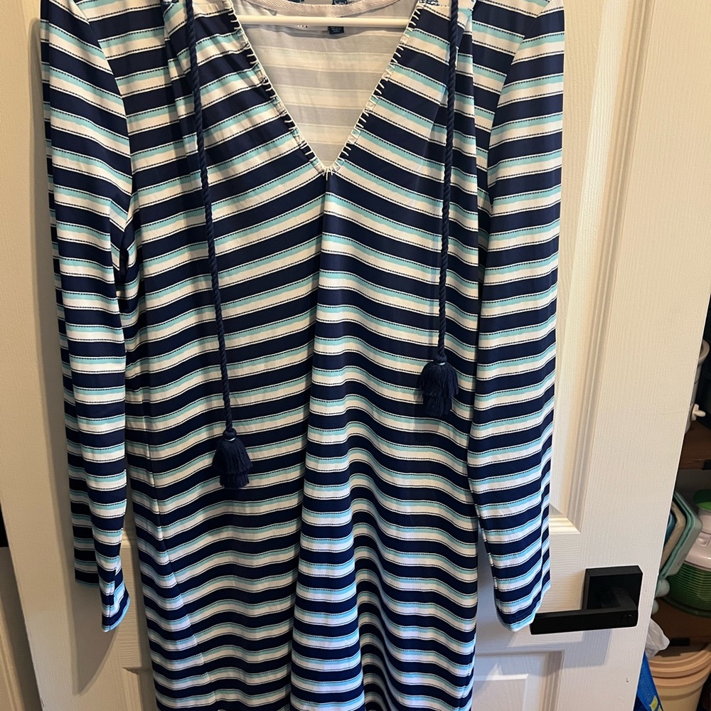 Cabana Life Blue and White Striped Dress